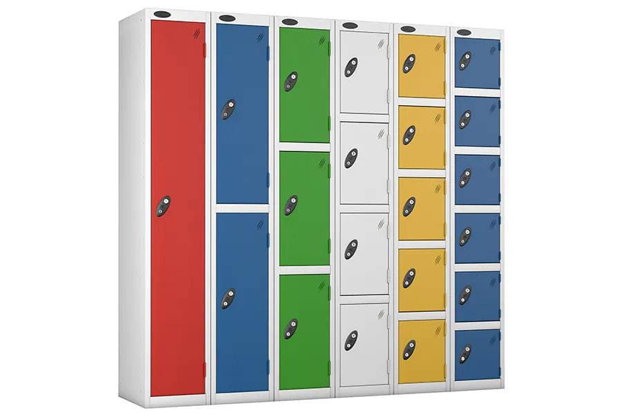 Umkleidekabinen, Schließfächer und Regalsysteme