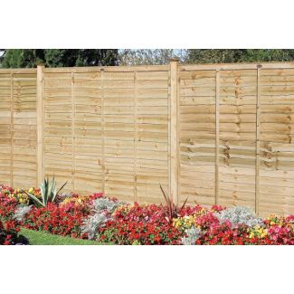 Pressure Treated Larch Lap Timber Fencing Panel