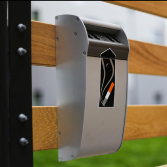 Wandmontierter Raucherabfallbehälter aus Weichstahl