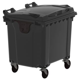 1100 Litre Black Wheelie Bin