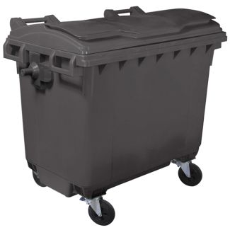 Black 660 Litre Wheelie Bin