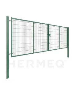 Zweiflügeliges Einfahrtstor in Grün, pulverbeschichtet