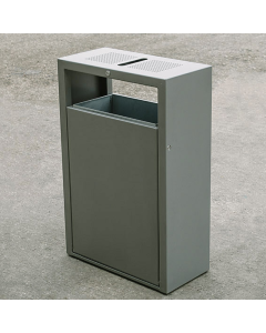 Kippbarer Stahl-Mülleimer mit Zigarettenkippenplatte