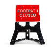 Quickfit frame with road closed sign