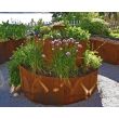 Bottomless planters made from British steel and left to weather