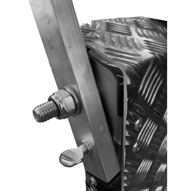 Professional Aluminium Loadstep platform close up.