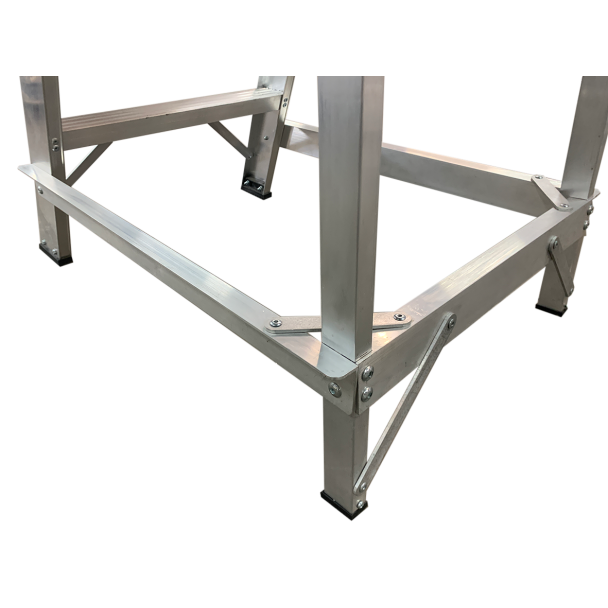 Aluminium Machine Stepladder frame close up.