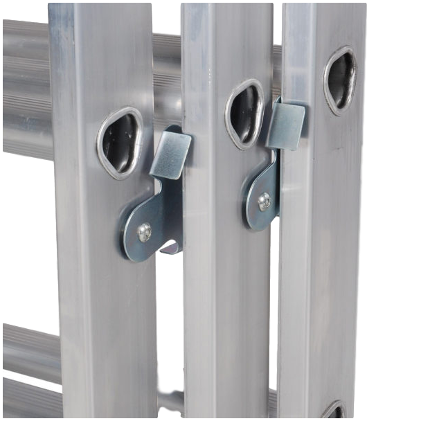 Aluminium Triple Extension Ladder close up.