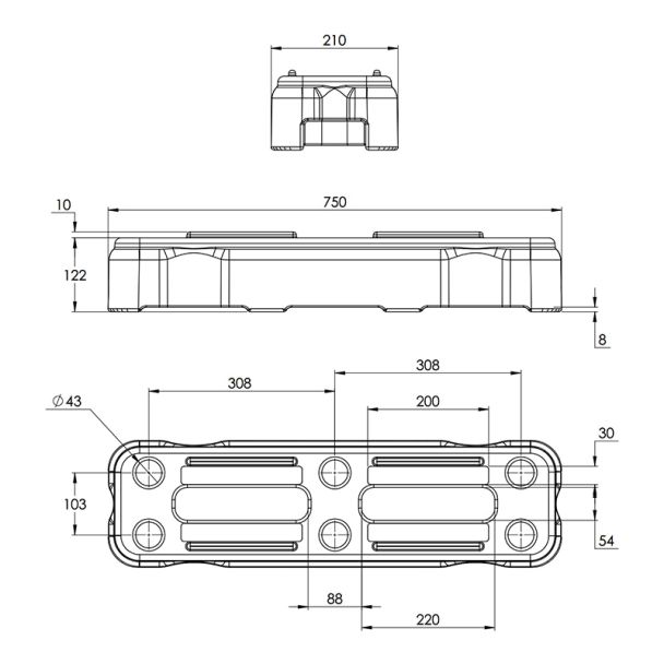 Rubber Block Fence Feet Dimensions
