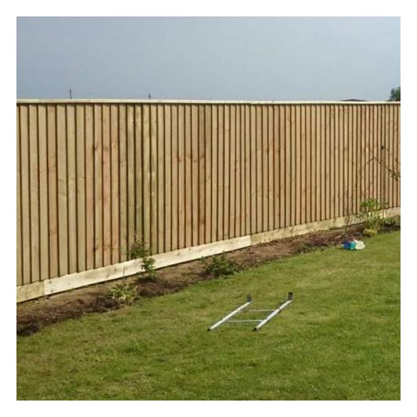 Feather Edge Finished Fencing Example Assembled with Rails & Notched Posts