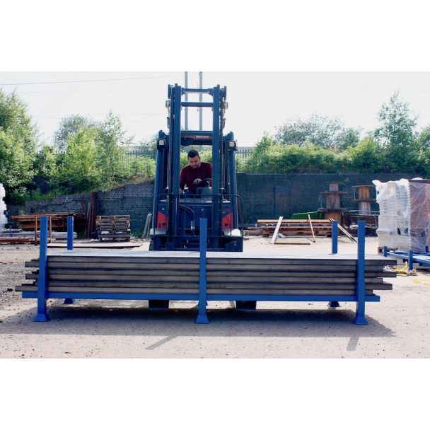 Road Form Stillage Blue on Forklift