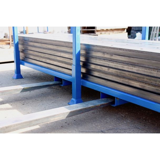 Forklift Entry on Road Form Stillage Painted Blue