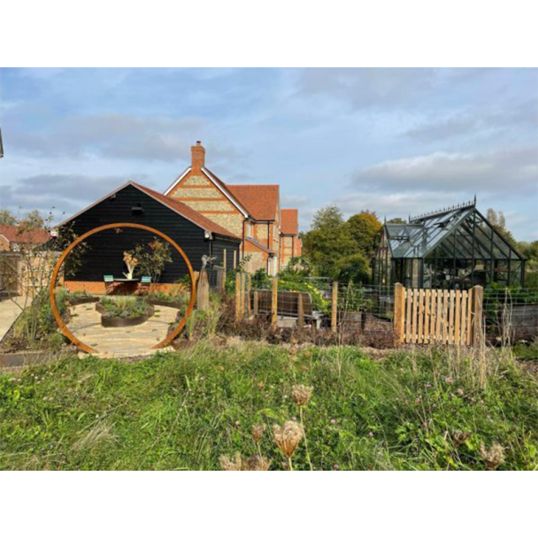 Corten Steel Helix Moongate Ring