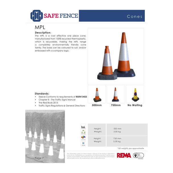 MPL CONE SPEC