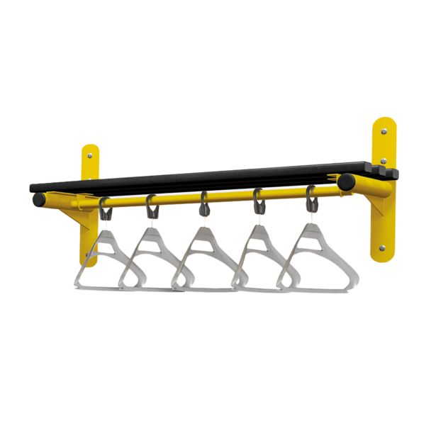 Wandmontiertes Regal und Stange für Garderobe