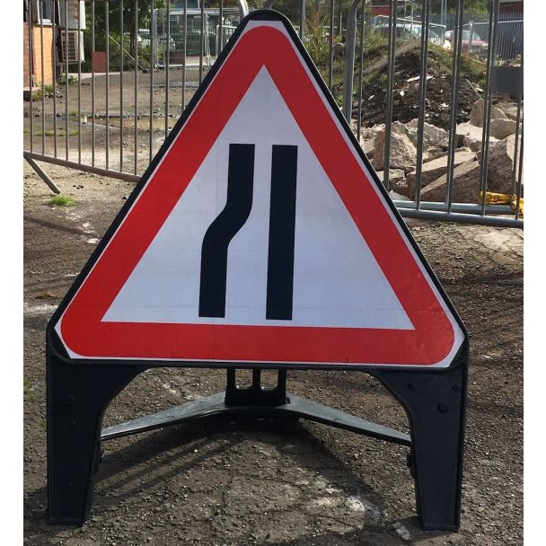Road Narrows Road Works Sign