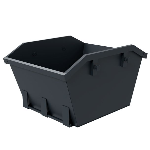 2 Yard Mini-Container - Offener Kettenlift - Grau
