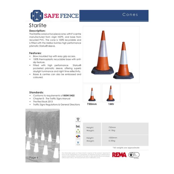 Starlite Traffic Cone Spec