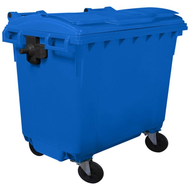 Blue 660 Litre Wheelie Bin