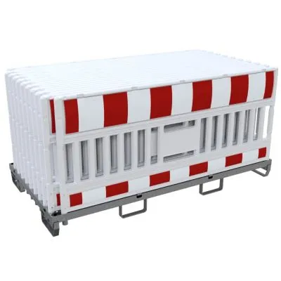 SET mit 20 Absperrschrankengitter auf Lager- und Transporttraverse SET mit 20 Absperrschrankengitter auf Lager- und Transporttraverse