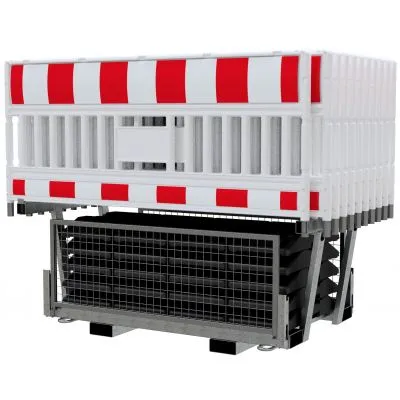 SET mit 20 Absperrschrankengitter und 21 Fußplatten auf Twinpalette SET mit 20 Absperrschrankengitter und 21 Fußplatten auf Twinpalette