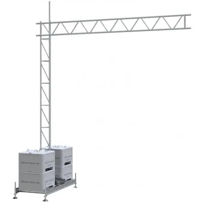 Aufstellvorrichtung mit Kranarm Aufstellvorrichtung mit Kranarm