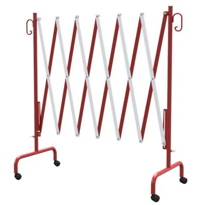 Absperrschere 3,50m mit Rollen, rot-weiß