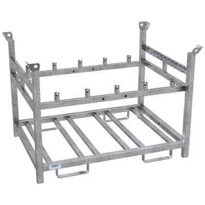 Lager- und Transportpalette für 10 Baken, Fußplatten und Lampen