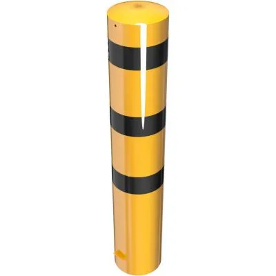 Stahlrohrpoller Ø 273 x 5 mm ortsfest, zum Einbetonieren gelb / schwarz Stahlrohrpoller Ø 273 x 5 mm ortsfest, zum Einbetonieren gelb / schwarz