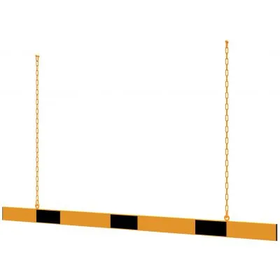 Barriere Aluminiumprofil gelb beschichtet / schwarz beklebt Barriere Aluminiumprofil gelb beschichtet / schwarz beklebt