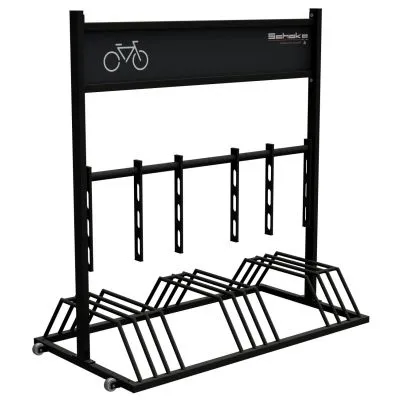 Mobiler Fahrradständer mit Werbeschild Mobiler Fahrradständer mit Werbeschild