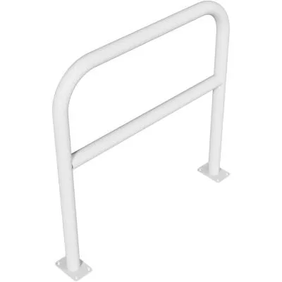 Rundbügel aus Stahlrohr Ø 60 x 2,5 mm mit Querholm für Dübelbefestigung