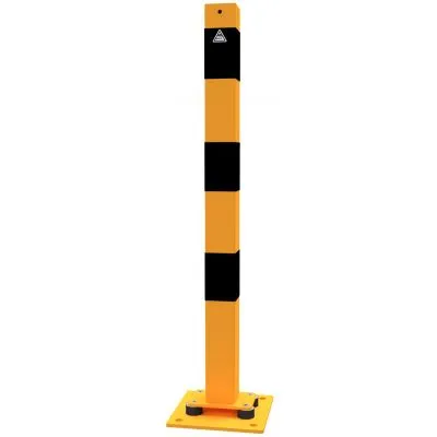 Absperrpfosten Stahlrohr 70 x 70 mm allseits neigbar gelb / schwarz Absperrpfosten Stahlrohr 70 x 70 mm allseits neigbar gelb / schwarz