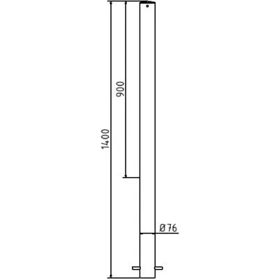 Absperrpfosten Stahlrohr Ø 76 x 2,6 mm ortsfest zum Einbetonieren Absperrpfosten Stahlrohr Ø 76 x 2,6 mm ortsfest zum Einbetonieren