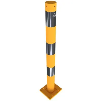 Absperrpfosten Stahlrohr Ø 76 x 2,6 mm lösbar, abnehmbar gelb / schwarz Absperrpfosten Stahlrohr Ø 76 x 2,6 mm lösbar, abnehmbar gelb / schwarz