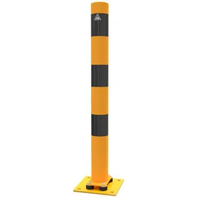 Absperrpfosten Stahlrohr Ø 89 x 2,9 mm allseitig neigbar gelb / schwarz Absperrpfosten Stahlrohr Ø 89 x 2,9 mm allseitig neigbar gelb / schwarz