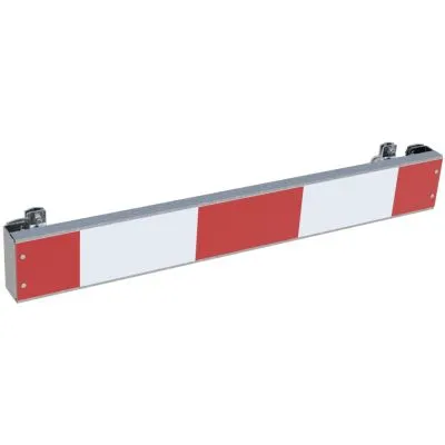 Warnschild mit Rohrschellen, 800 x110 mm, RA2/B