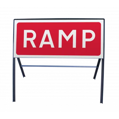 Temporäres Verkehrsschild 'Rampe' Temporäres Verkehrsschild 'Rampe'