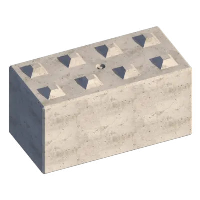 Ineinander greifender Betonblock Ineinander greifender Betonblock
