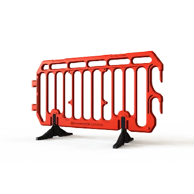 Fußgänger-Sicherheitsbarrieren in Signalfarbe Fußgänger-Sicherheitsbarrieren in Signalfarbe