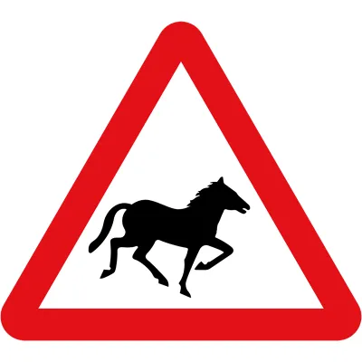 Wildpferd-Straßenschild Wildpferd-Straßenschild